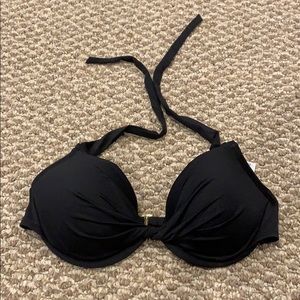 Black Underwire Bathing-suit Halter Bikini Top